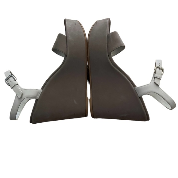 Stuart Weitzman Taupe Suede Platform Wedge Sandal 9M - Picture 5 of 14